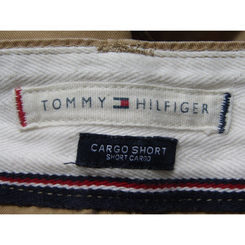 Tommy Hilfiger Cargo Shorts Tan Mens W42 Cotton Flat Front Pockets - Picture 4 of 9